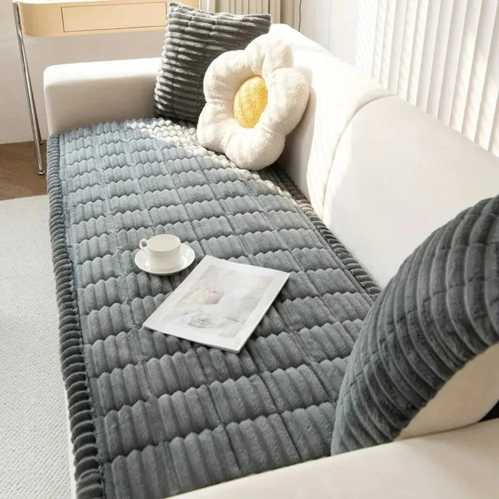 CozyLuxe – Elegancka Flanelowa Narzuta na Kanapę
