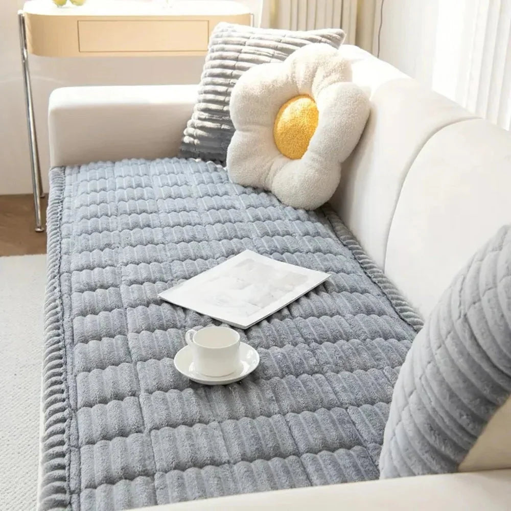 CozyLuxe – Elegancka Flanelowa Narzuta na Kanapę