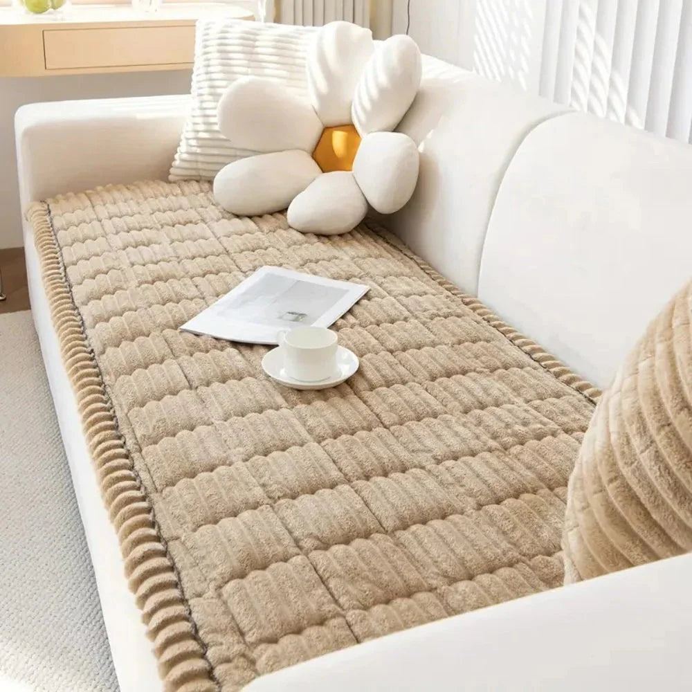 CozyLuxe – Elegancka Flanelowa Narzuta na Kanapę