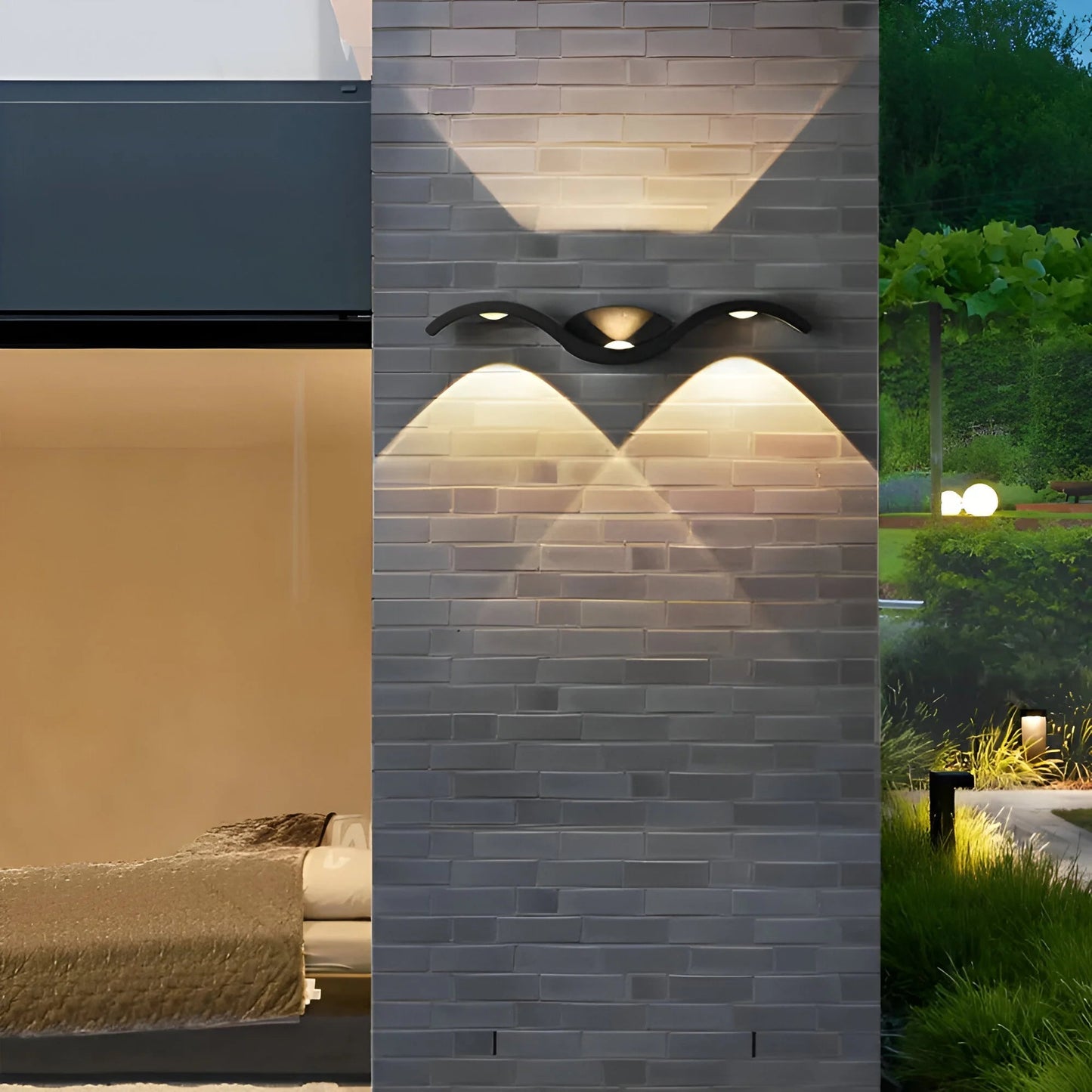 BrightGlow – wodoodporna lampa ścienna Nordic 3