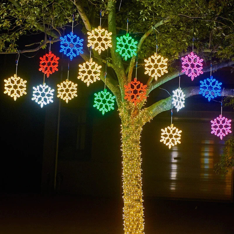 FrostGlow – Lampa ogrodowa w kształcie płatka śniegu 1