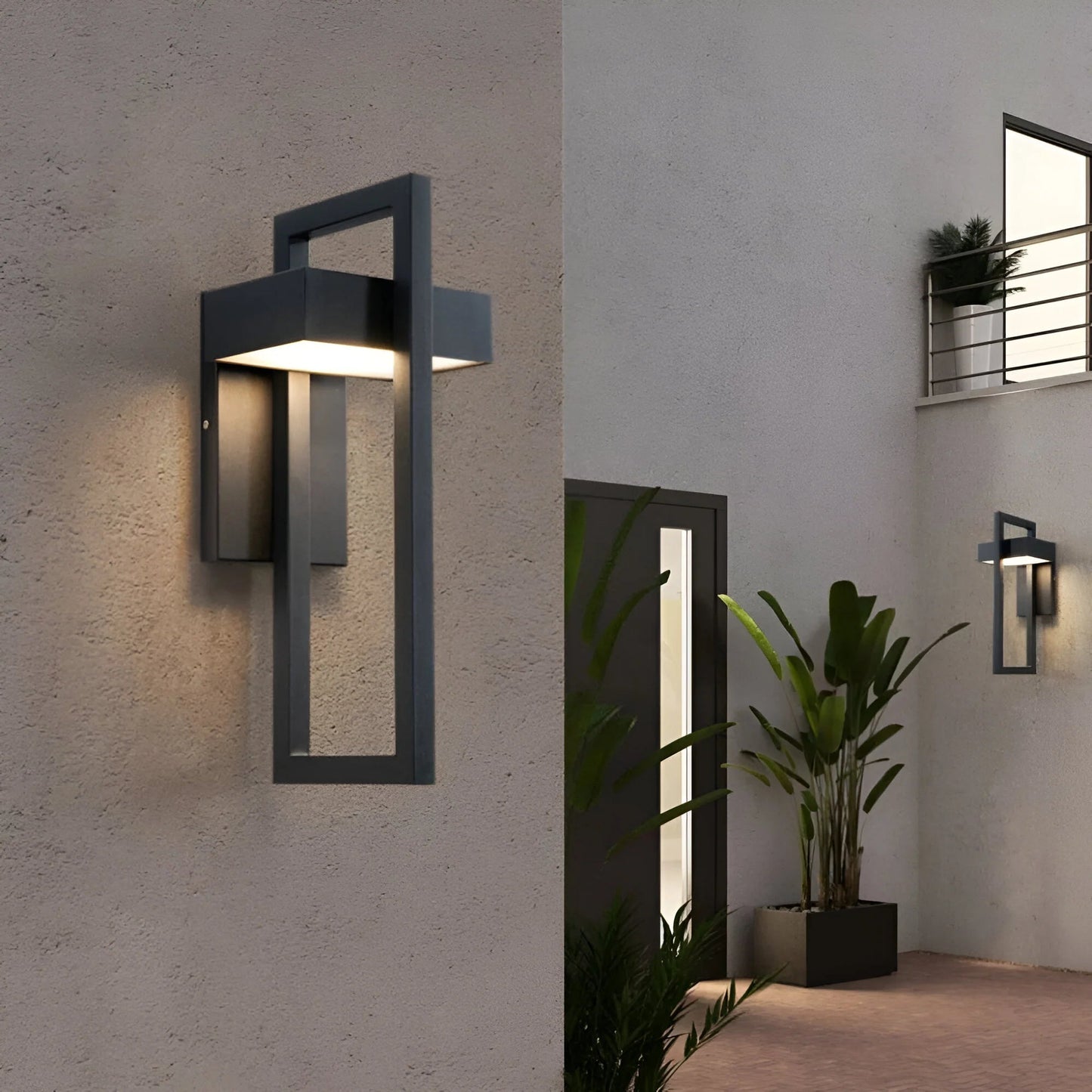GlowCraft – Odporna na warunki atmosferyczne zewnętrzna lampa ścienna 1