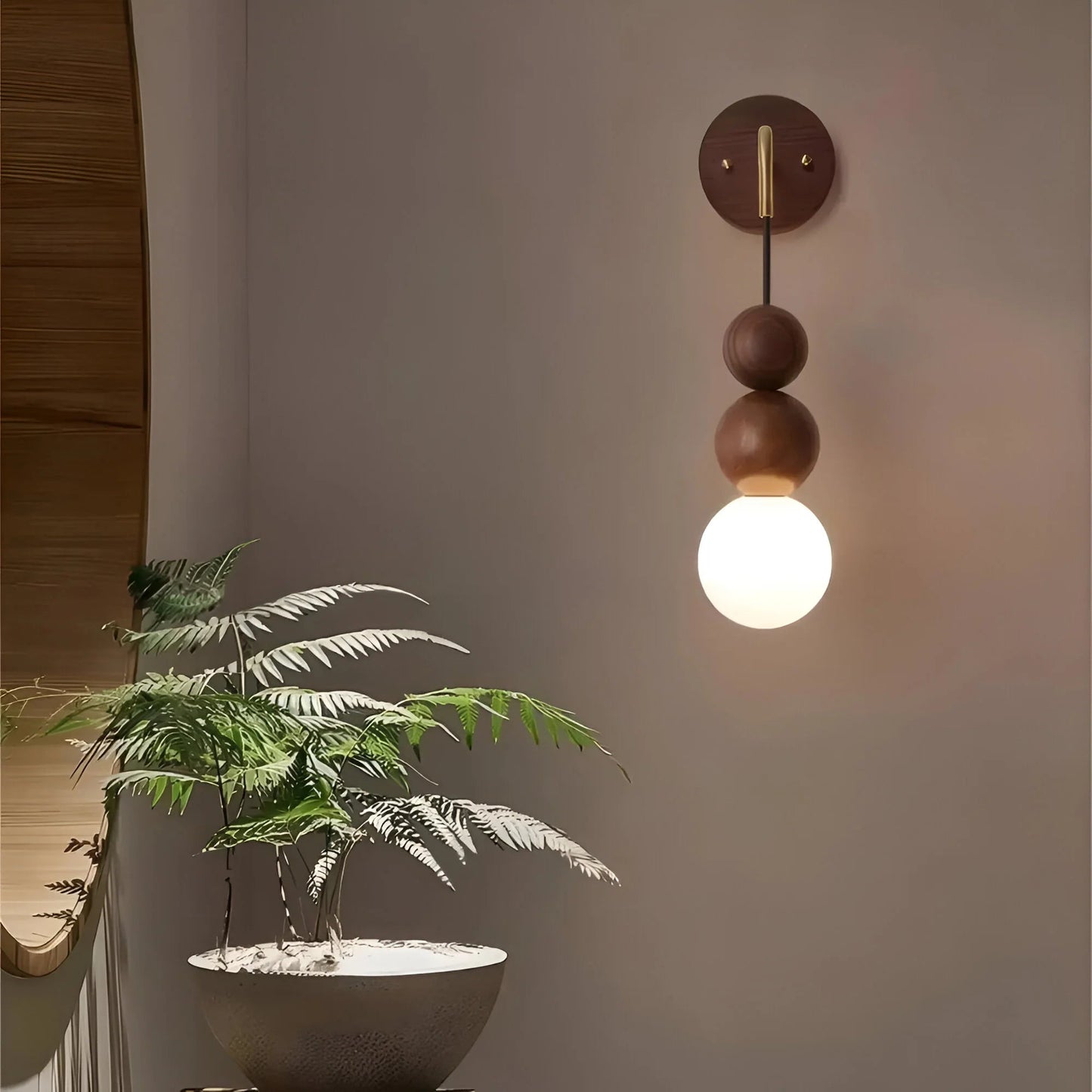 GlowHaven – Kinkiet akcentowy w kolorze orzecha i mosiądzu 0