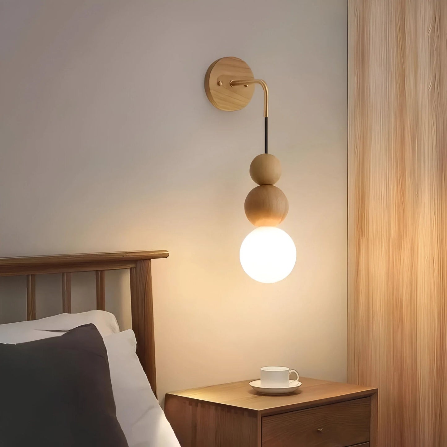 GlowHaven – Kinkiet akcentowy w kolorze orzecha i mosiądzu 1