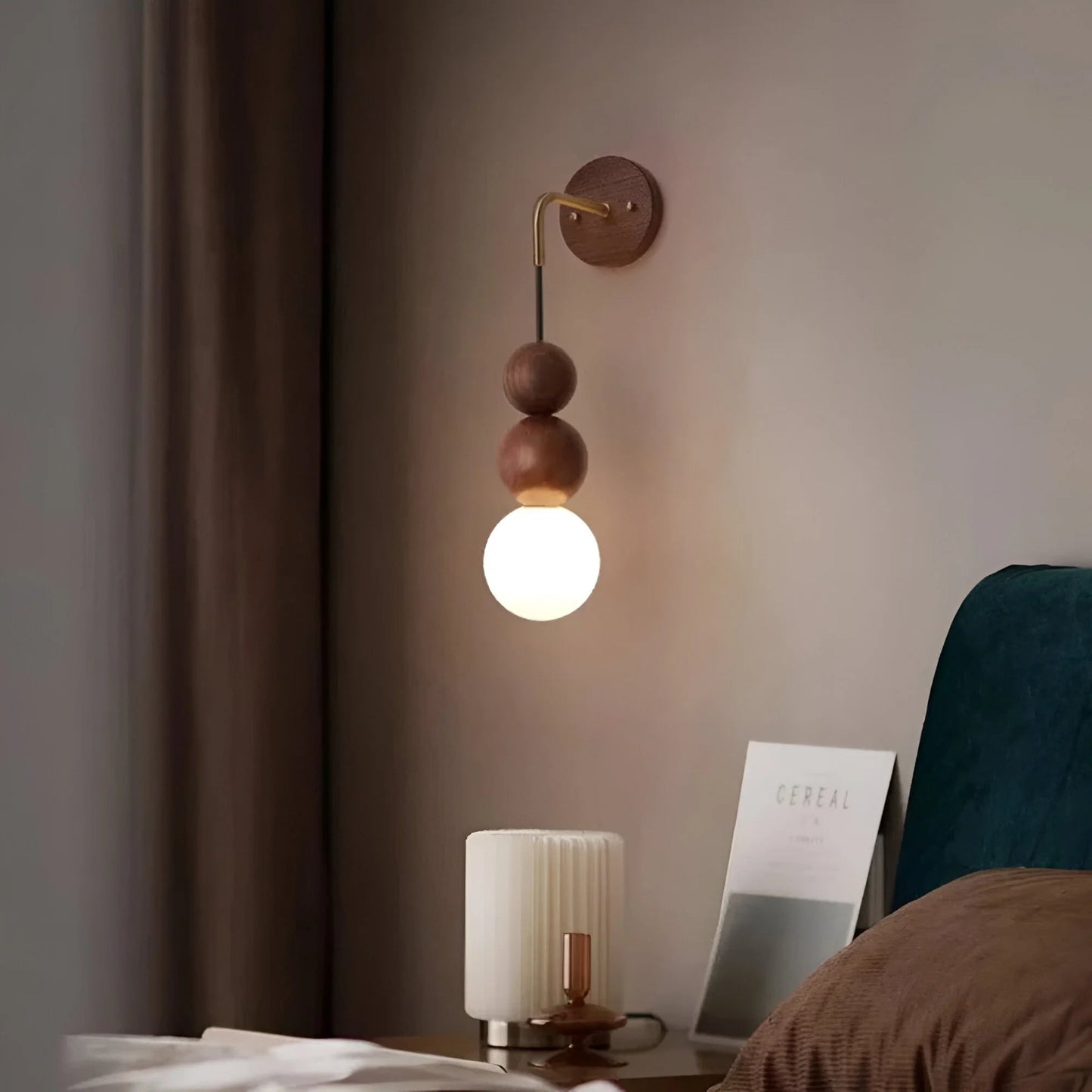GlowHaven – Kinkiet akcentowy w kolorze orzecha i mosiądzu 2