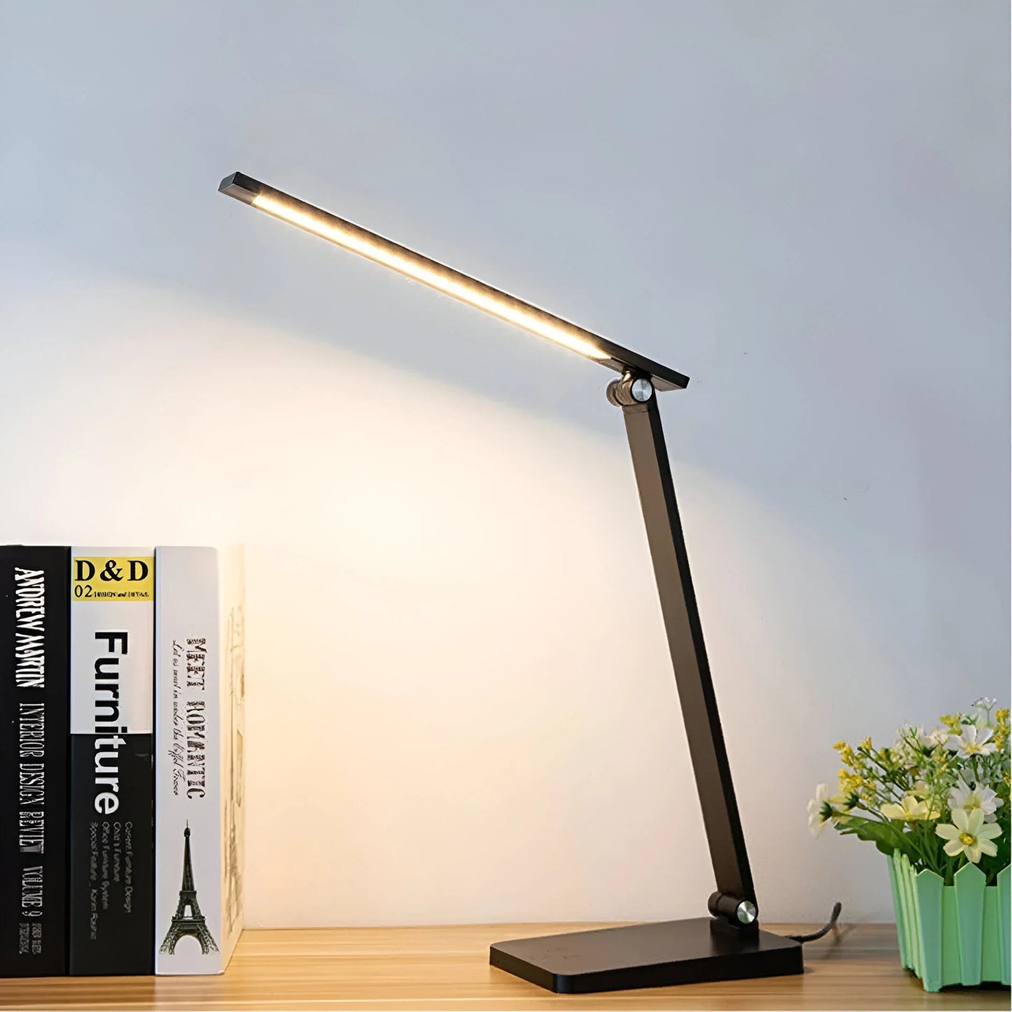 LumaFold – składana lampa stołowa LED z funkcją ściemniania dotykowego 0