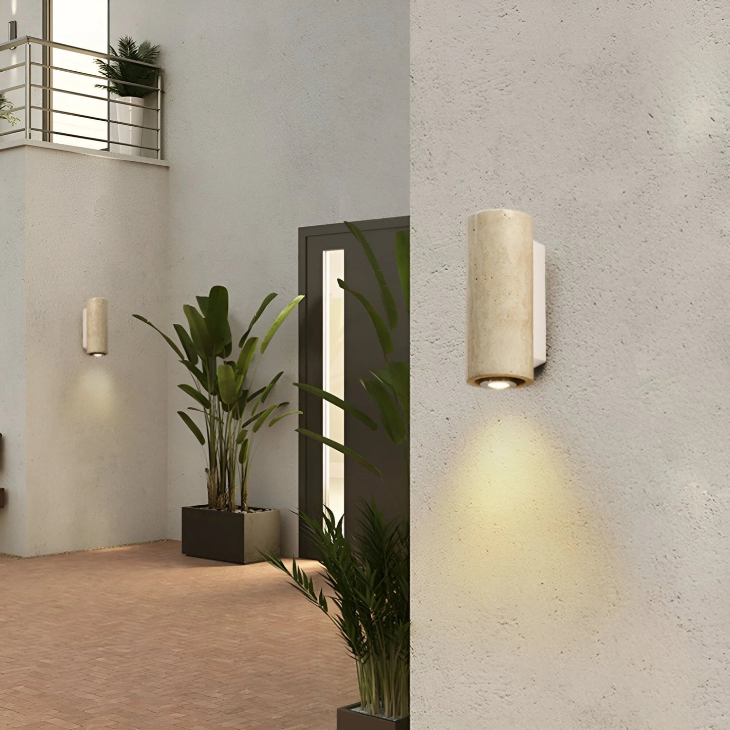 StoneLuxe – Naturalna lampa ścienna z trawertynu 4