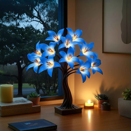 Lumora – Księżycowa Lampa Drzewko z Liliami