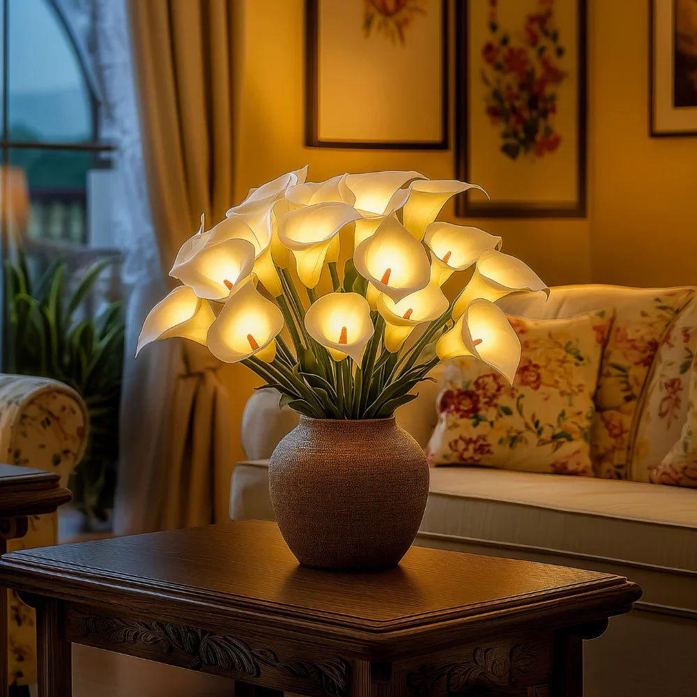 Florien – Stołowa Lampka z Bujnymi Liliami