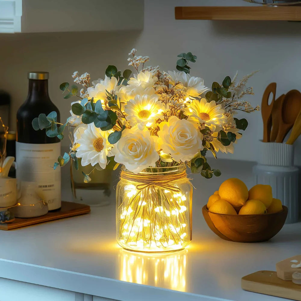 Florae – Lampka w Słoiku z Kwiatami z Zaczarowanej Łąki