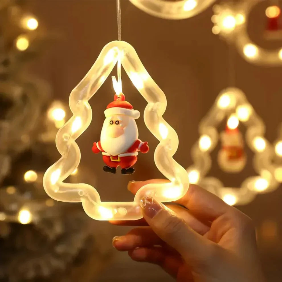 Frostiva – Świąteczne Lampki Płatki Śniegu i Mikołaj