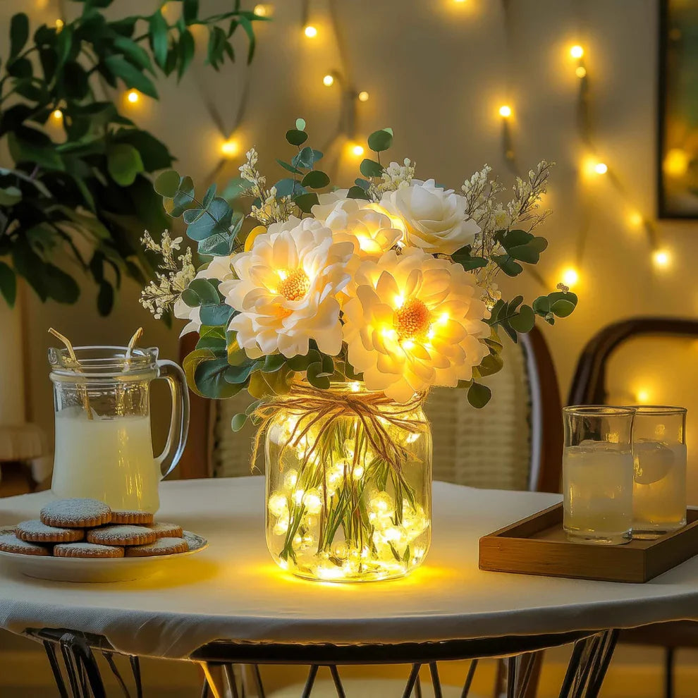 Florae – Lampka w Słoiku z Kwiatami z Zaczarowanej Łąki