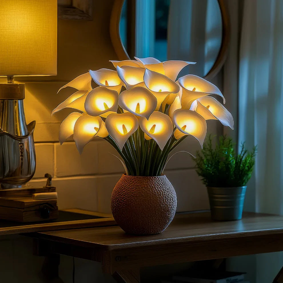 Florien – Stołowa Lampka z Bujnymi Liliami