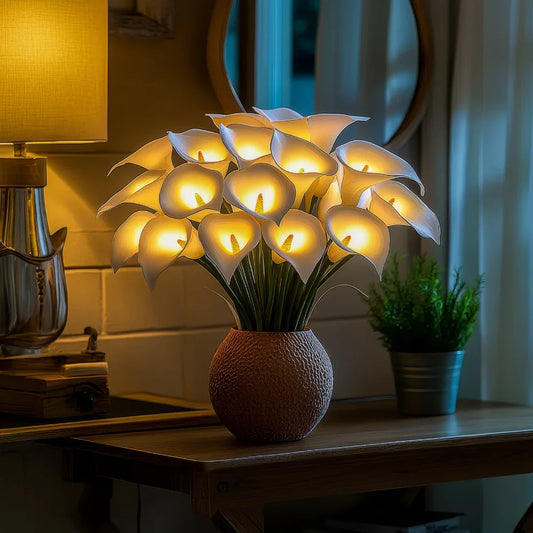 Florien – Stołowa Lampka z Bujnymi Liliami