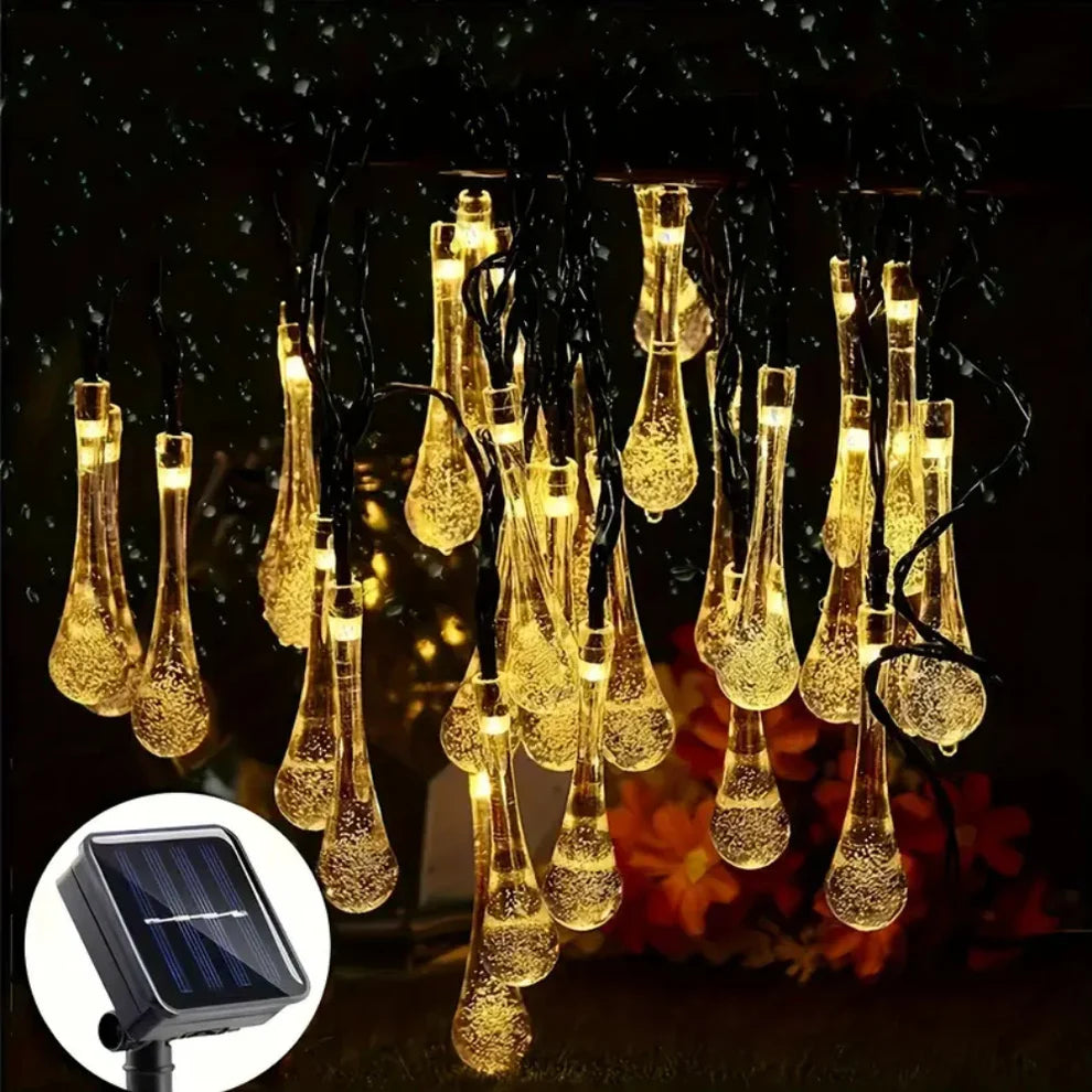 Auralis – Solarne Lampki Krople Deszczu na Sznurze