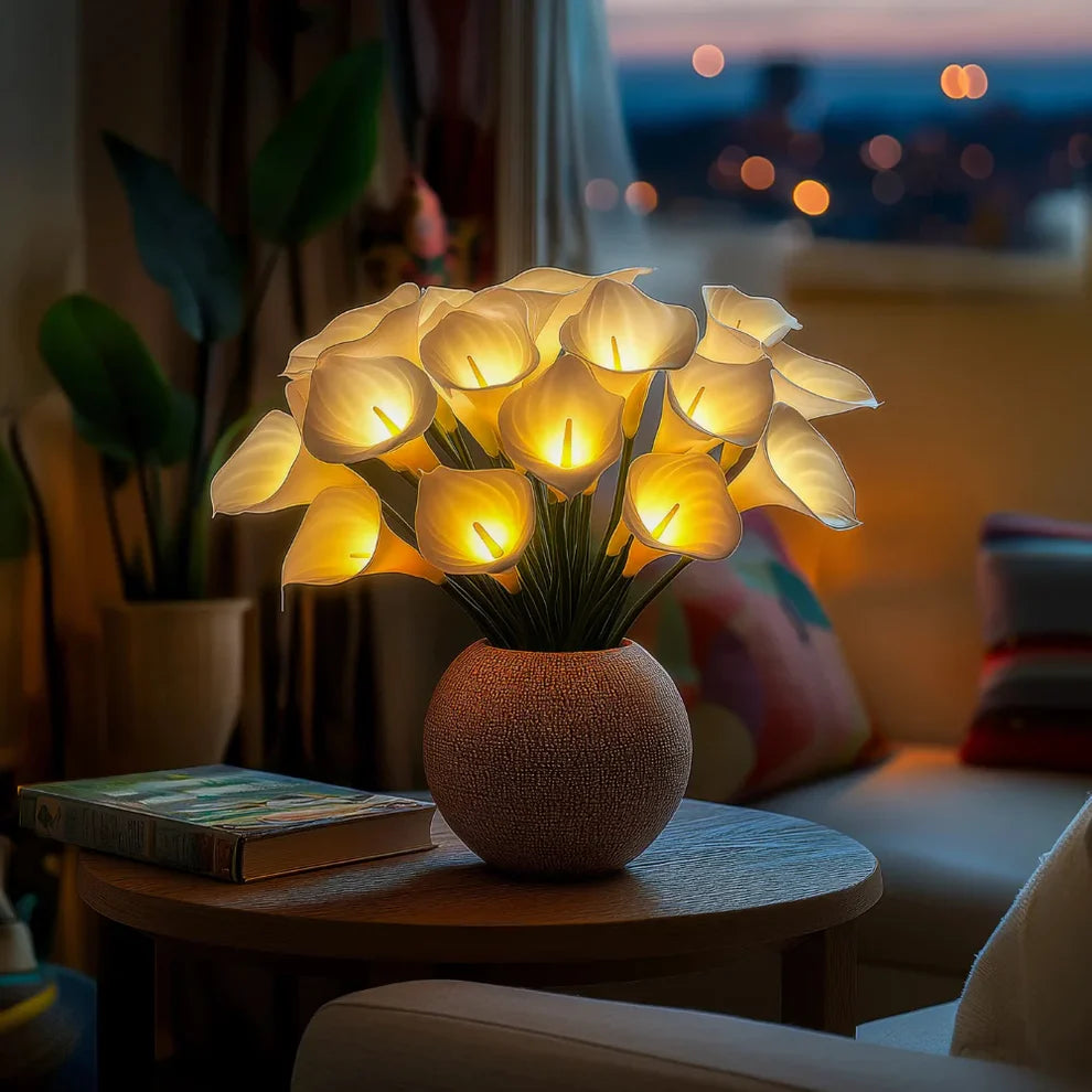 Florien – Stołowa Lampka z Bujnymi Liliami