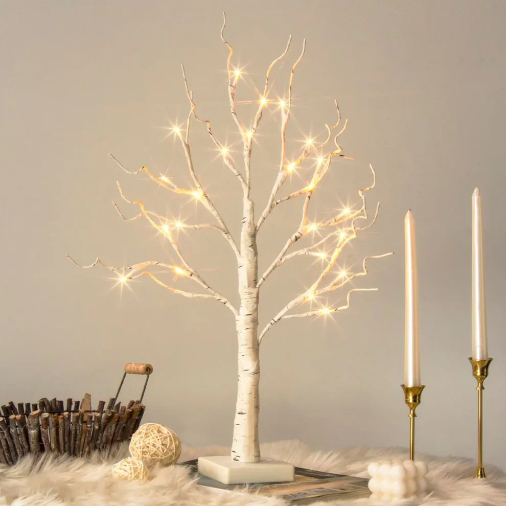 Sylvara – Zaczarowana Lampka w Formie Brzozy