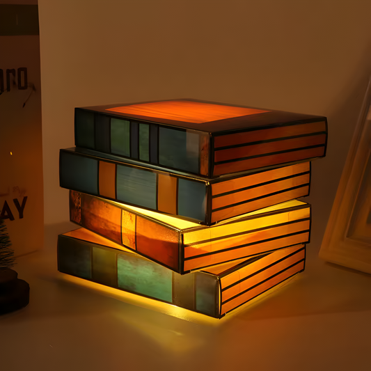 BookGlow – Lampa stołowa w kształcie mozaiki z układanymi książkami 0