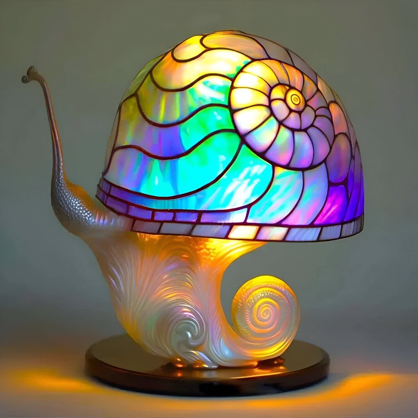 GlowBloom – Lampa stołowa z witrażem w kształcie rośliny 2
