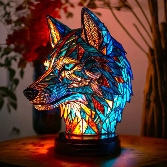 MosaicGlow – artystyczna lampa stołowa witrażowa w kształcie zwierzęcia 0