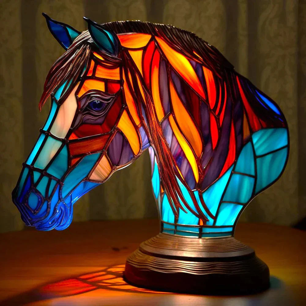 MosaicGlow – artystyczna lampa stołowa witrażowa w kształcie zwierzęcia 4