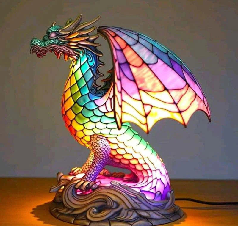 MosaicGlow – artystyczna lampa stołowa witrażowa w kształcie zwierzęcia 6