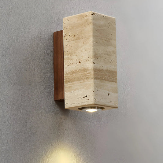 StoneLuxe – Naturalna lampa ścienna z trawertynu 0