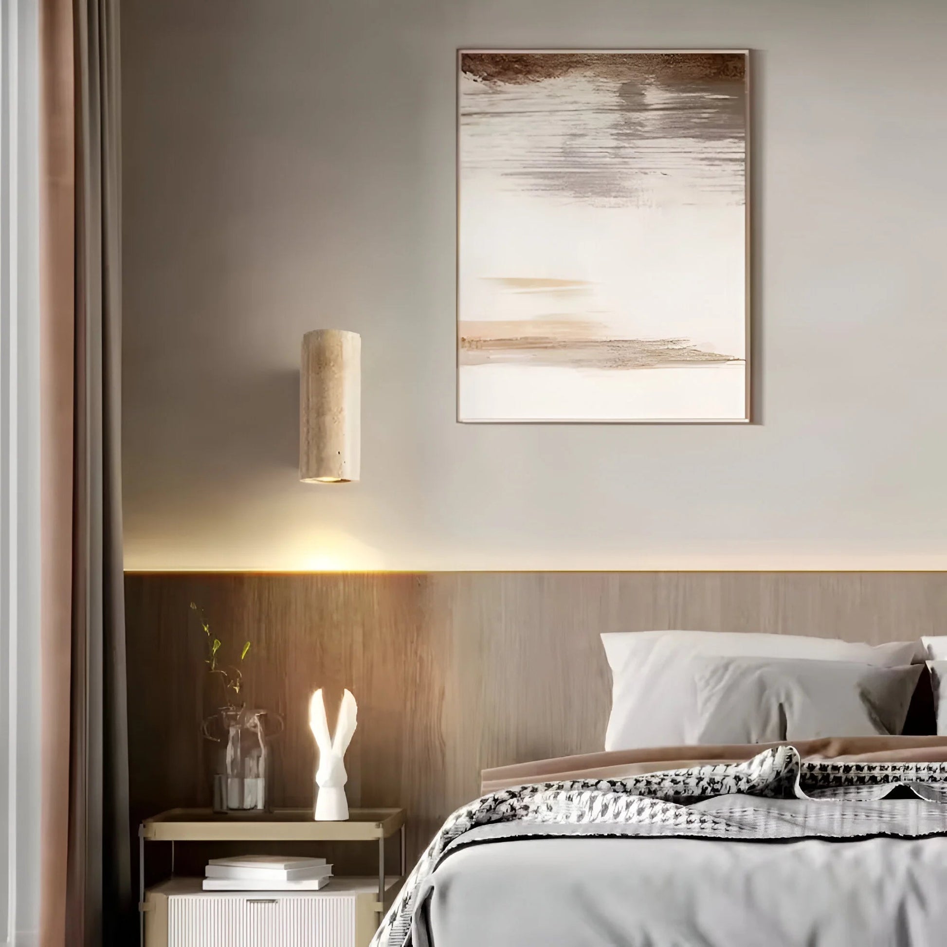 StoneLuxe – Naturalna lampa ścienna z trawertynu 7